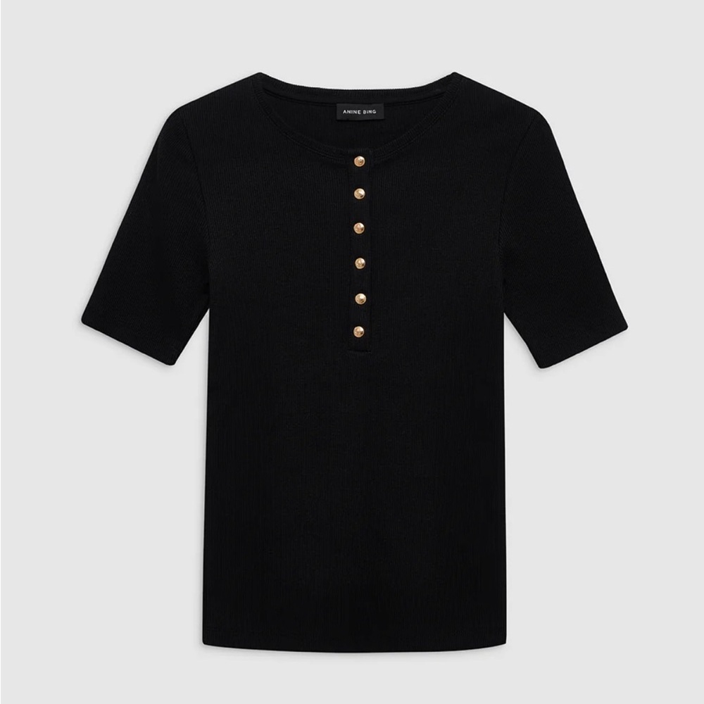 Anine Bing Black Alessia Top
